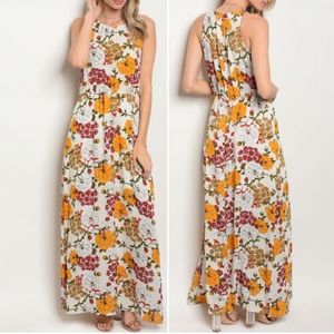 WHITE FLORAL MAXI DRESS